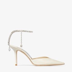 Jimmy Choo Saeda 85 Patent Pumps in Linen size 38.5/8.5